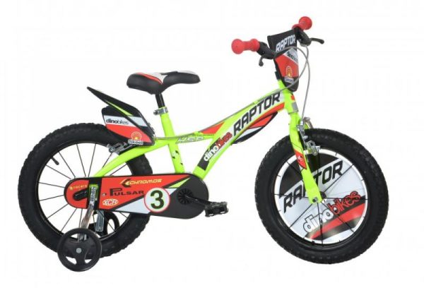 Dino 616-RP Raptor 16 neon yellow dětské kolo + reflexní sada