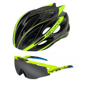 Force BULL černo-fluo přilba + Force EVEREST fluo