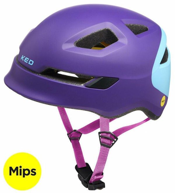 Ked Pop Mips purple skyblue juniorská cyklistická přilba